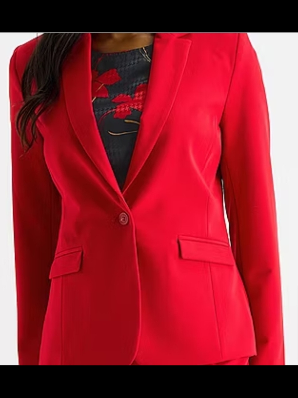 Liz Claiborne Vibrant Red Single-Button Blazer
